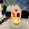 Heart House Candle Holder Molds for Resin Epoxy Casting Mold DIY House Shaped Candlestick Mould with Base Home Decors