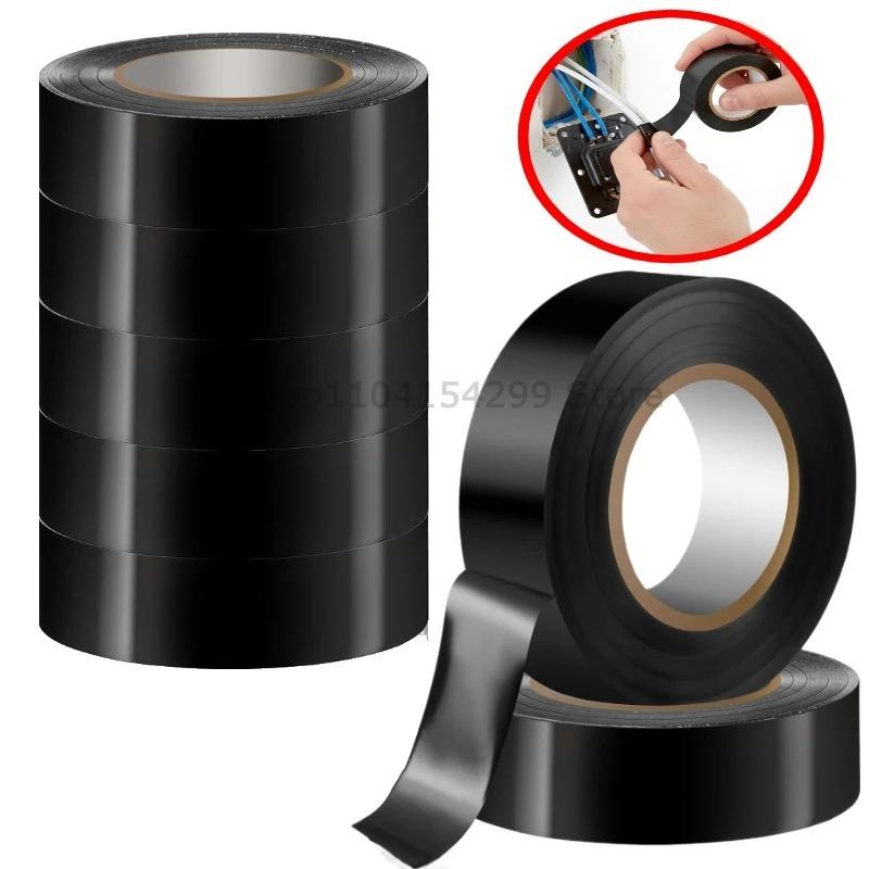 10/100M Black Flame Retardant Electrical Insulation Tape Strong Adhesive Wire Harness Tape for Electrical Wiring Waterproof Tape (black,16mm&10M(1 roll))