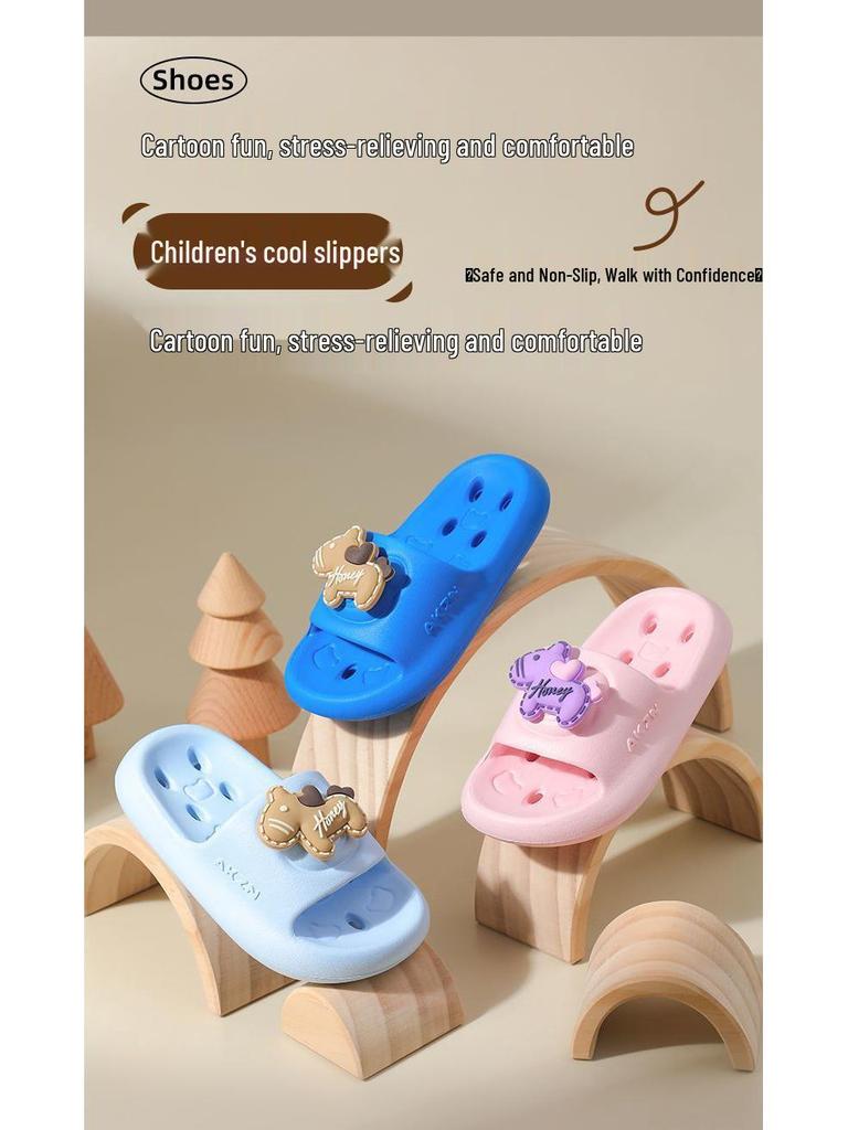 Kids' Non-slip Soft Sole Summer Sandals: Boys, Girls, Toddlers - Ideal for Home, Outdoor, Bathroom & Shower with a Breathable Hollow Design.