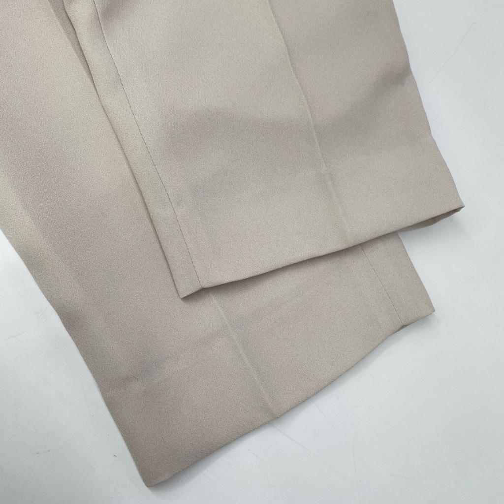 ICB Grey [Washable] FluidBackSatin Drawstring Pants Bottoms 40 beigeUsed