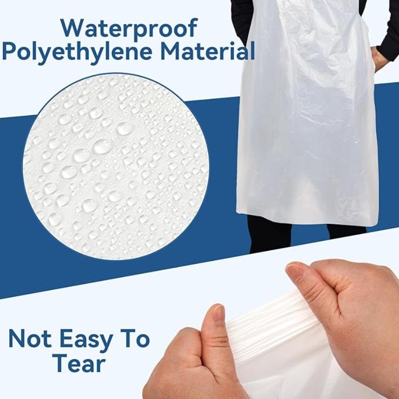 10-80PCS Disposable Plastic Apron Waterproof Oil Proof for Painting Picnic Party Medical Use Adults Kids Art Craft Cooking