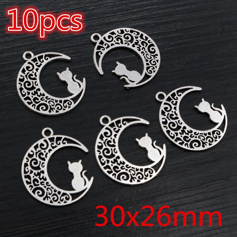 Neues Mode-Multi-Stil Antik Versilbert Bronze Mond Anhänger Metalllegierung Anhänger DIY Anhänger DIY Schmuckherstellung Zubehör