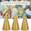 Partyhüte, 12 Stück Happy Birthday Hut Krone Glitzer Kegel Partyhut Party Kegelhüte Kegel