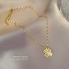 New Opal Happiness Four-Leaf Clover Necklace Pendant Temperament Women'S Collarbone Chain Jewelry