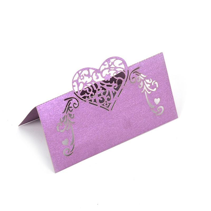 50pcs Laser Cut Heart Shape Place Cards Wedding Name Cards for Wedding Party Table Decoration Wedding Decor