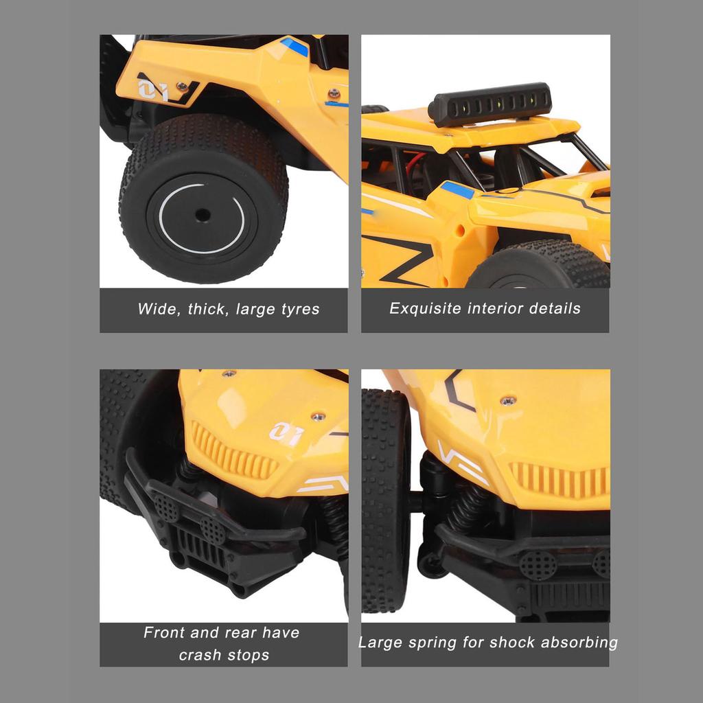 1/20 Off Road Racing Car High Speed USB Charging Crasroof 2.4G RC Crawler with LED Light for Boys Girls