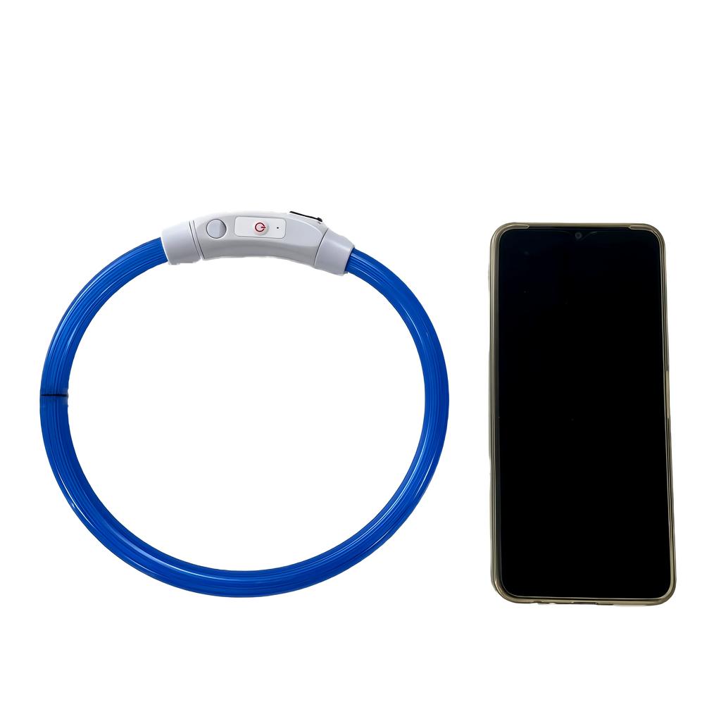 USB-wiederaufladbarer Glasfaser-Halsband Haustier Hund LED-Licht-Halsband Leuchtendes Anti-Verlust Hundehalsband USB-wiederaufladbares Hundehalsband Halsband