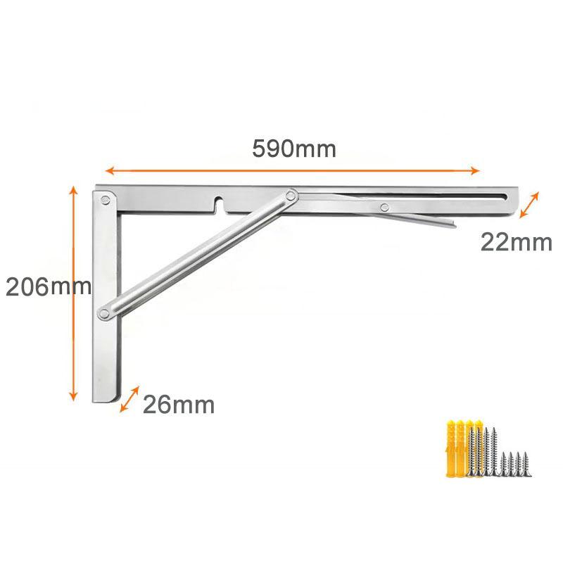 Folding Shelf Brackets 24 Inch Heavy Duty Triangle Bracket Adjustable Wall Mounted Space Saving DIY Bracket for Table Work Bench