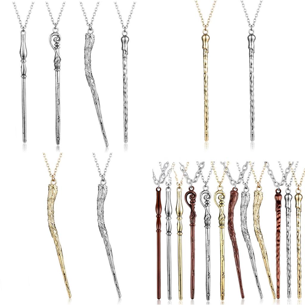 Harry Potter Magic Wand Pendant Necklace With Alloy Chain For Gift And Collection