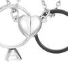 Yousheng 1 Pair Couple Matching Necklaces Electroplated Alloy Magnetic Heart And Ring Shape Pendant Adjustable Romantic Love Husband Wife Pairing