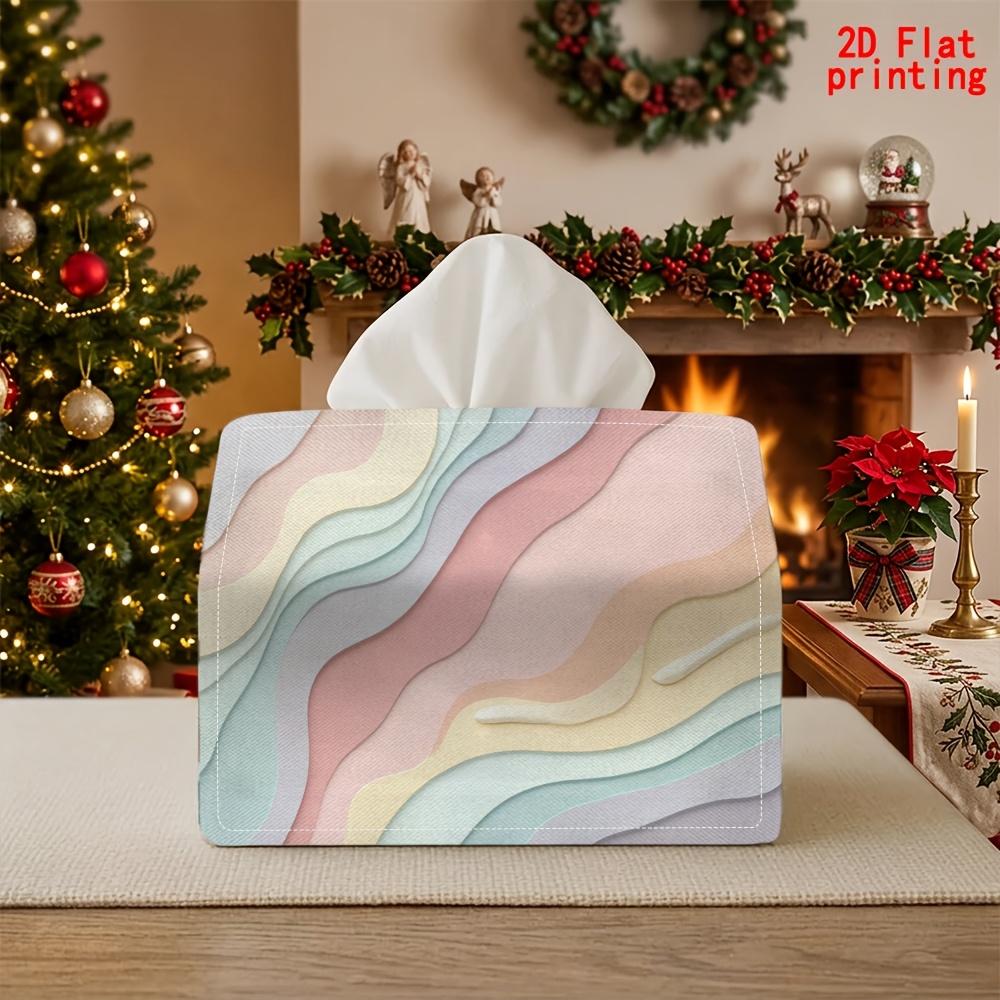 1pc Modern Gradient Wavy Tissue Box Holder - Reusable -Pattern Napkin Dispenser with Suitable for for Home, Kitchen, Bathroom, Farmhouse Decor - -Patt