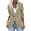 Damen Anzugjacke Revers Langarm Einreihig Bürojacke Einfarbig Klappentaschen Arbeit Casual Outwear
