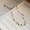 Summer Color Crystal Beaded Necklace Women'S Light Luxury Premium Design Niche Temperament Clavicle Chain Neck Chain