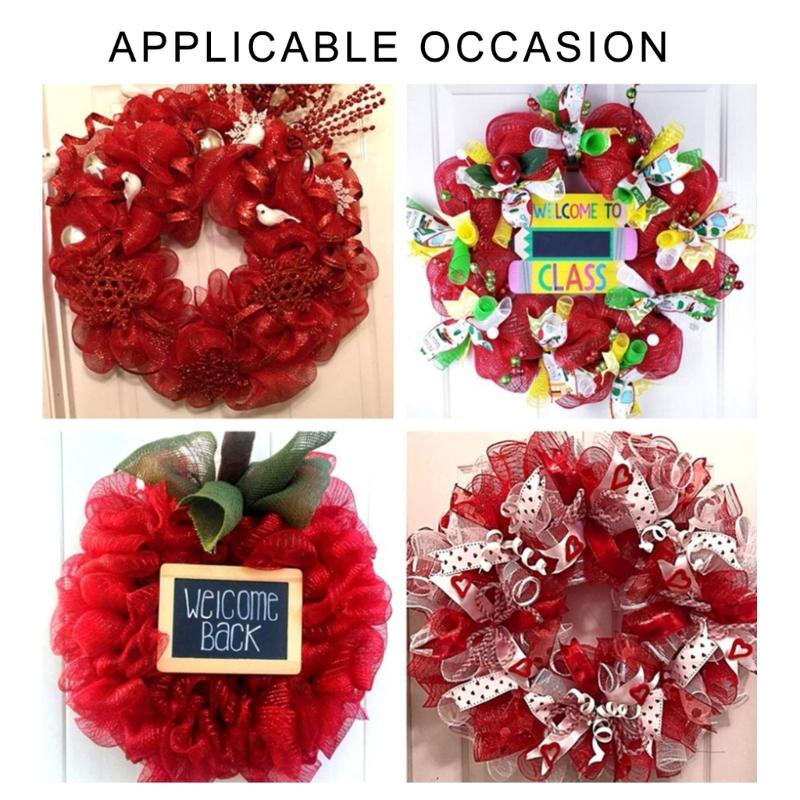 4 Rolls Durable Plastic Mesh Ribbon for Christmas Tree Decoration Perfect for DIY Projects and Festival Home Decors