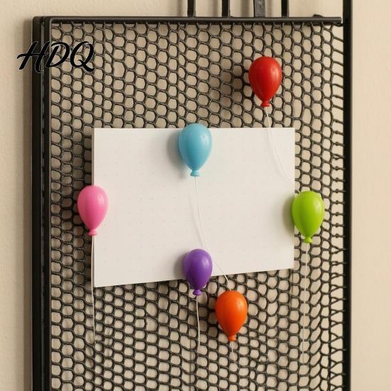 Magnetic Photo Holders 6Pcs/Set 3D Balloon Refrigerator Magnet Shape Memo Shaped Magnets Holder Decorative Magnet for Whiteboard Locker Fridge