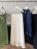 Korean Style Elastic Waist Tencel Midi Skirt - Women's Spring/Summer Drapey Casual Bodycon Skirt