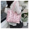 Large Capacity Printed Faux Leather Tote Bag for Women Fashionable Street Style Shoulder Purse