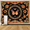 1pc Butterfly Tapestry Vintage Tapestry, Bohemian Floral Tapestry, Moon Phase Sun Fantasy Sunflower Butterfly Moth Tapestry