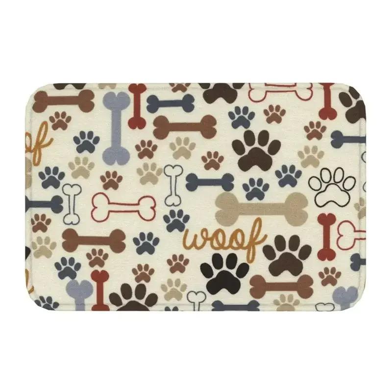 Colorful Dog Paw Pattern Welcome Entrance Door Mat Non Slip Rugs for Bedroom Decor Home Living Room Decoration Kitchen Floor Mat