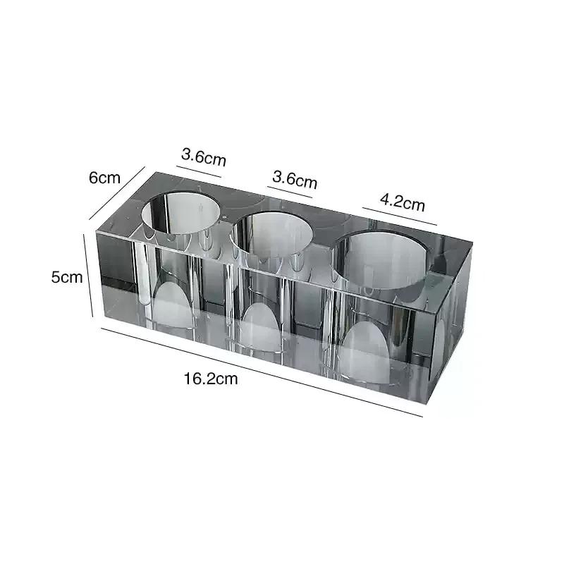 European Grey Crystal Glass Lotion Bottle Mouthwash Cup Toothbrush Shelf Bathroom Accessories Luxury Crystal Toothbrush Shelf