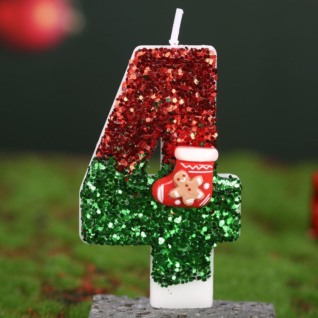 Handmade Birthday Candles: Christmas Stocking Style Cake Toppers for First Birthdays