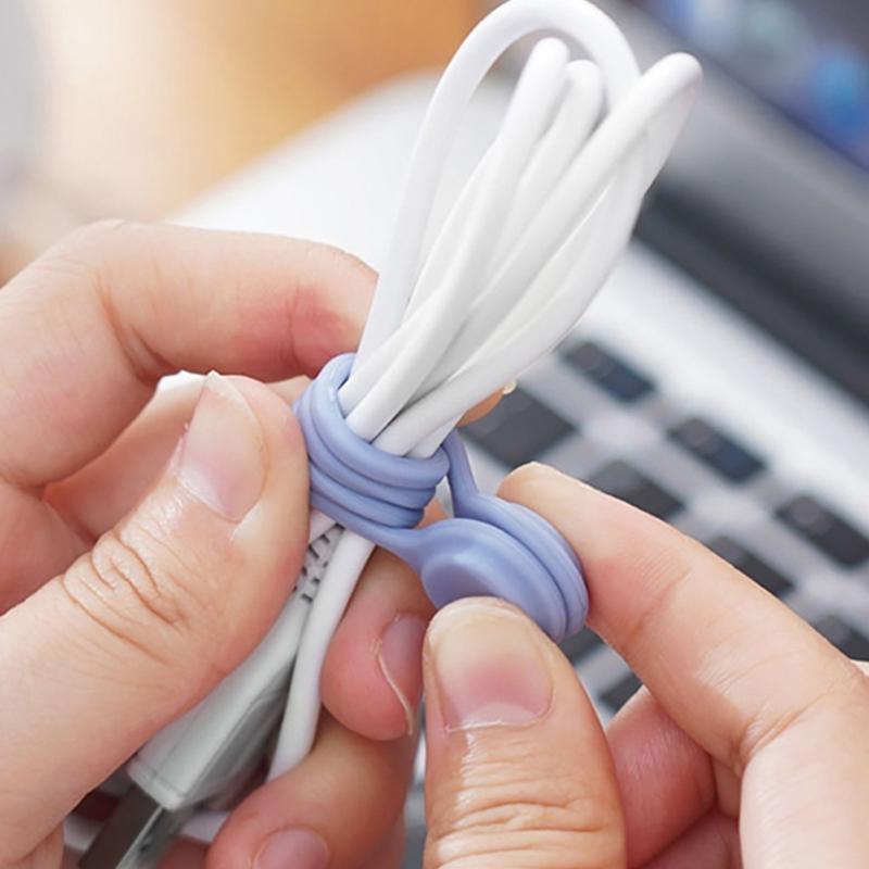 10pcs Minimalists Silicone Cord Organizers Magnetic Clip For Tidy Desk Management Suitable For Various Cable Earbuds