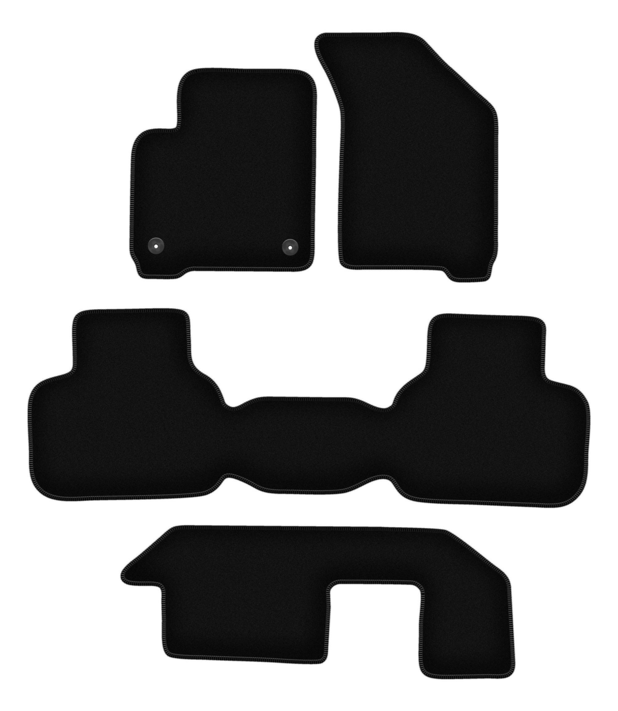 Tappetini neri in velluto base per: Fiat Freemont 7 posti (2011-2016)