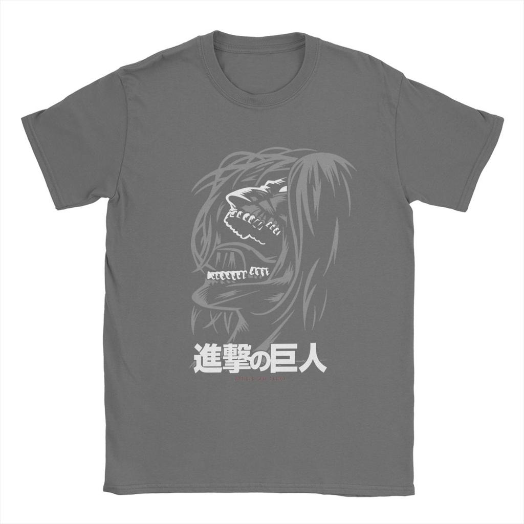 Eren Jeager Yeager Anime AOT T-Shirts for Men Vintage Pure Cotton Tee Shirt Crew Neck Short Sleeve T Shirts Big Size Tops