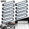 White LED Rock Lights Underbody Wheel For JEEP Offroad Truck UTV ATV Smoked 12x