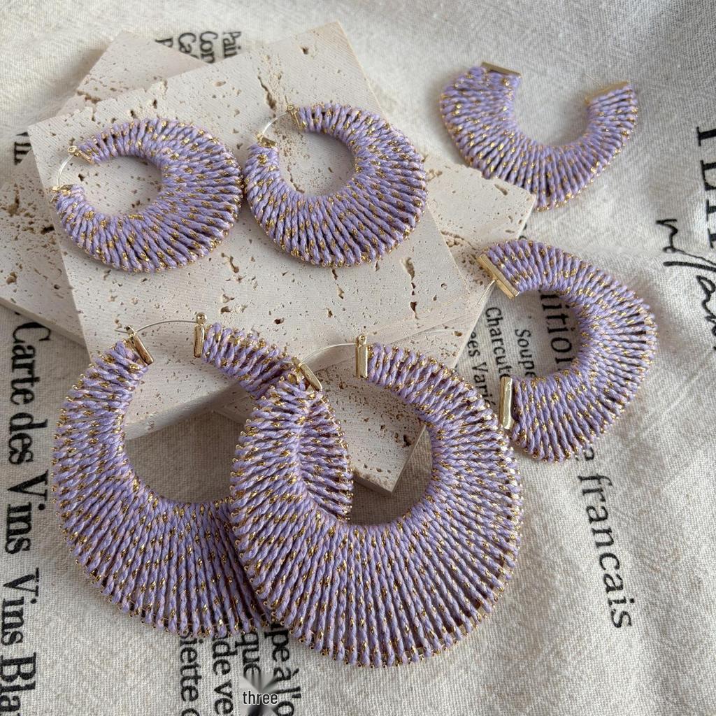 2025 Colorful Braided Wire Earrings: 925 Silver Needle, Niche Design, Light Luxury, European & American Retro Style.
