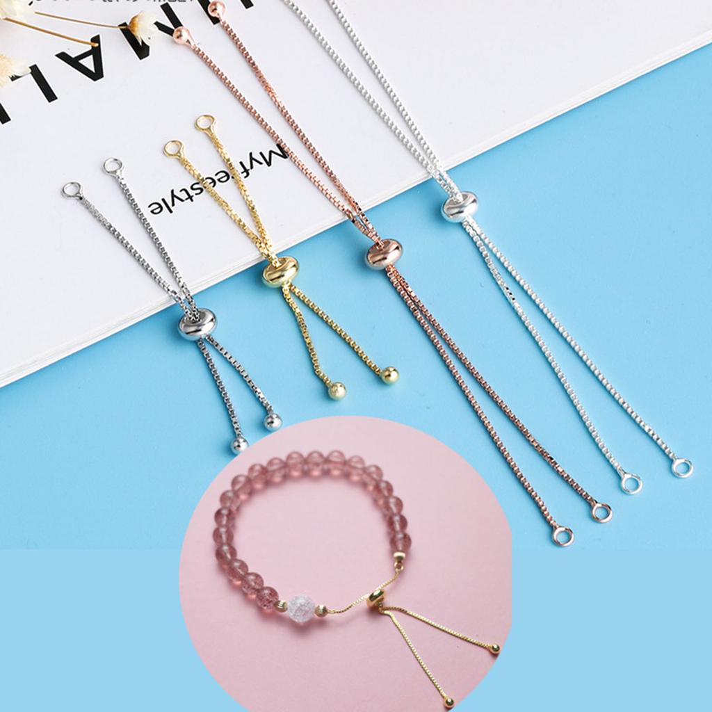 1Piece 304 Stainless Steel Adjustable Slider/Slide Extender Chain For Handmade DIY Making Jewelry Bracelet Findings,