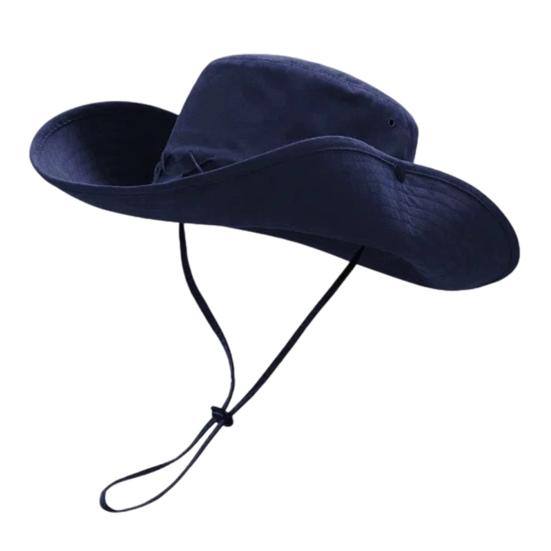 Western Cowboy Hat Unisex Outdoor Hiking Hat with Adjustable Windproof