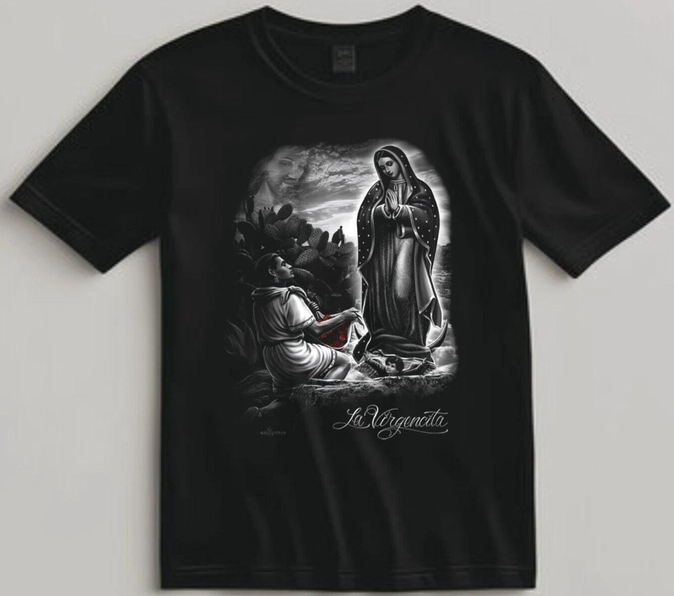 

La Virgen de Guadalupe Shirt Religious Art Catholic Graphic Tee for Devout Men S