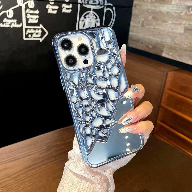 Anwendbar auf iPhone 15 Galvanisiertes Hohl Kühlende Handyhülle 16pro Kommt mit Schminkspiegel 14/13 Vollständig umschließende Schutzhülle