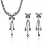 Cross-border Trendy Zircon Earrings & Colorful Floral Necklace Set