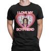 I Love My Boyfriend Timothee Chalamet TShirt for Men Casual Pure Cotton Tee Shirt O Neck Short Sleeve T Shirt Printed Tops