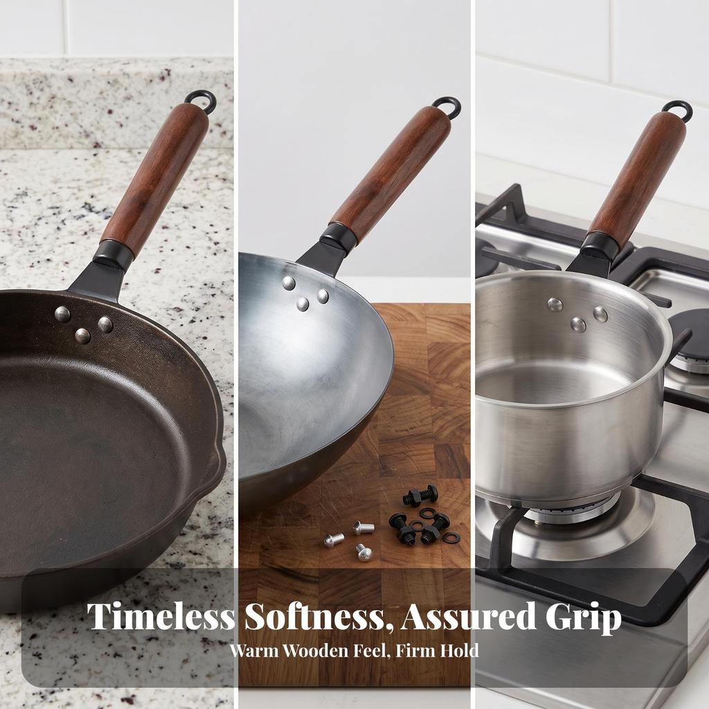 Wok Handle Comfort Grip Replacement Universal for Kitchen