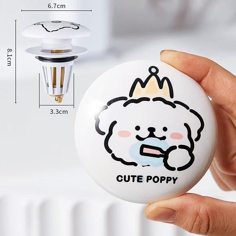 Durable Ceramics Bathroom Sink Plug Stopper Drain Stopper Anti-Odor Bathroom Sink Drain Plug Pressure Drain Filter Universal