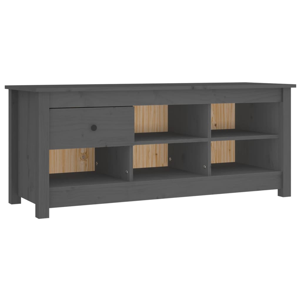 Vidaxl Szafka Na Buty, Szara, 110X38X45,5 Cm, Lite Drewno Sosnowe