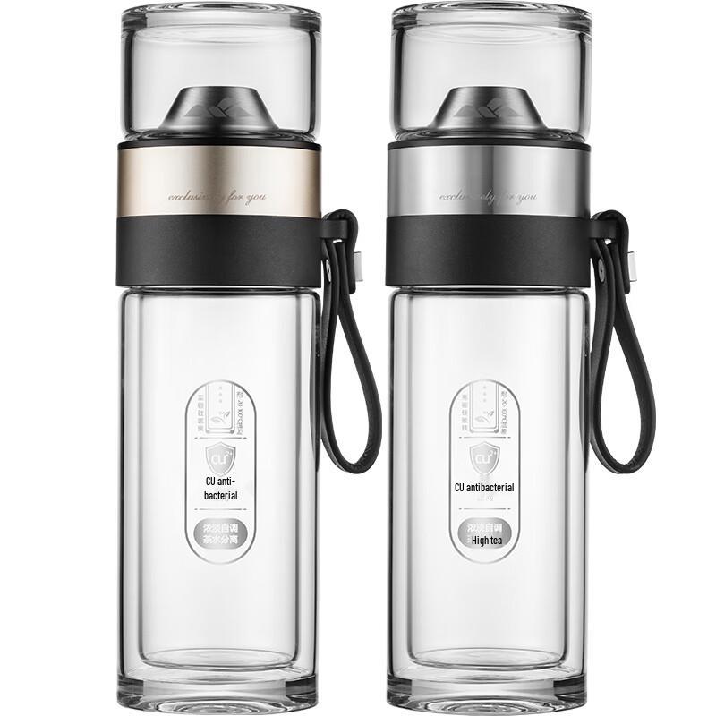 Fuguang G2226 Antibacterial Double Wall Glass Tea Infuser Bottle