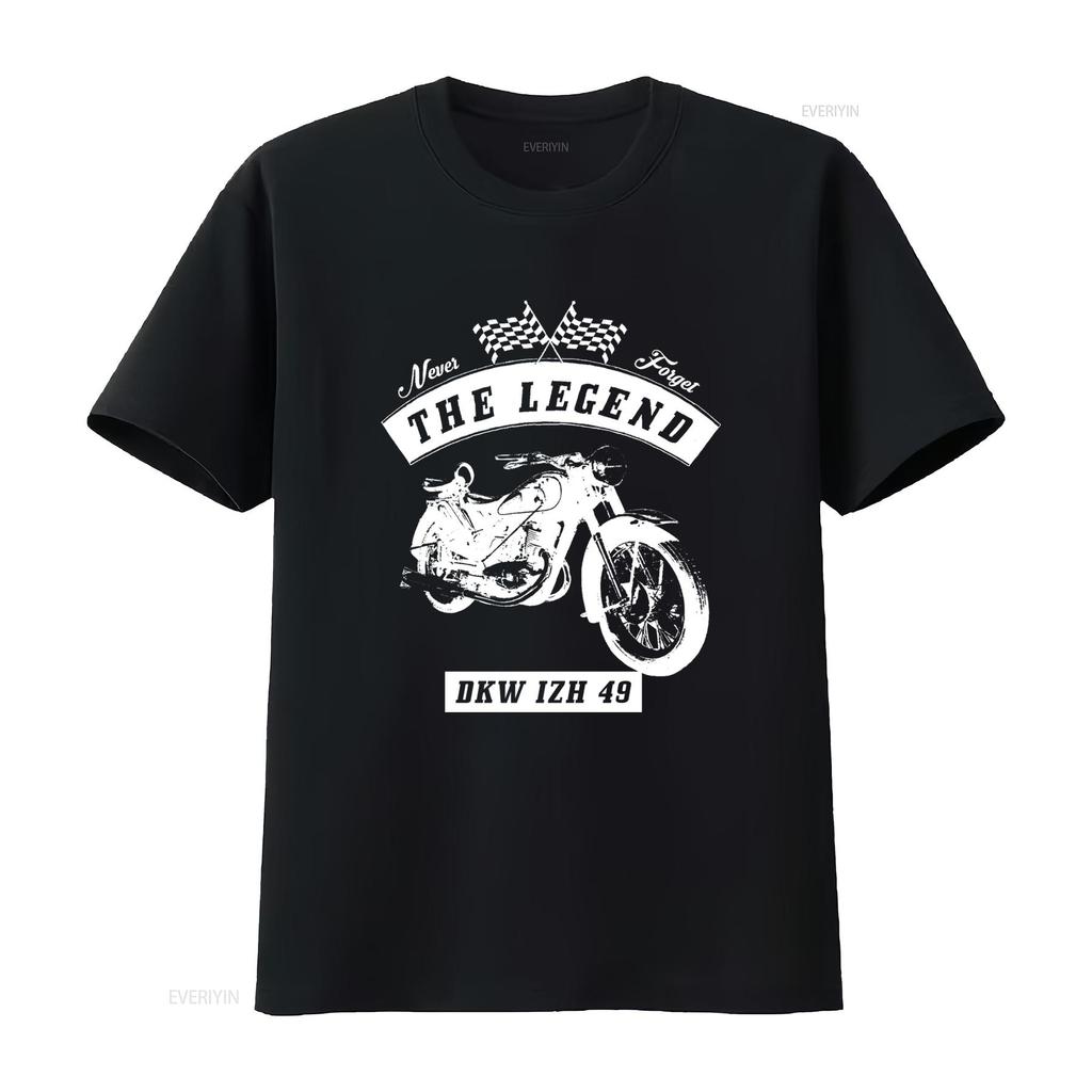 DKW IZH 49 Motorfiets Klassiek Retro T-shirt Vergeet Nooit De Legende Ontwerp vintage Gewassen streetwear Casual
