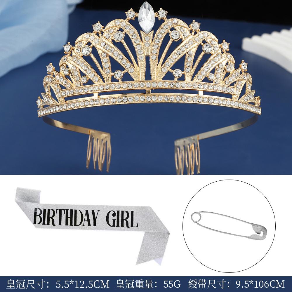 New Alloy Children's Crown Premium Princess Love Insert Comb Hair Accessories Bridal Pearl Birthday Crown