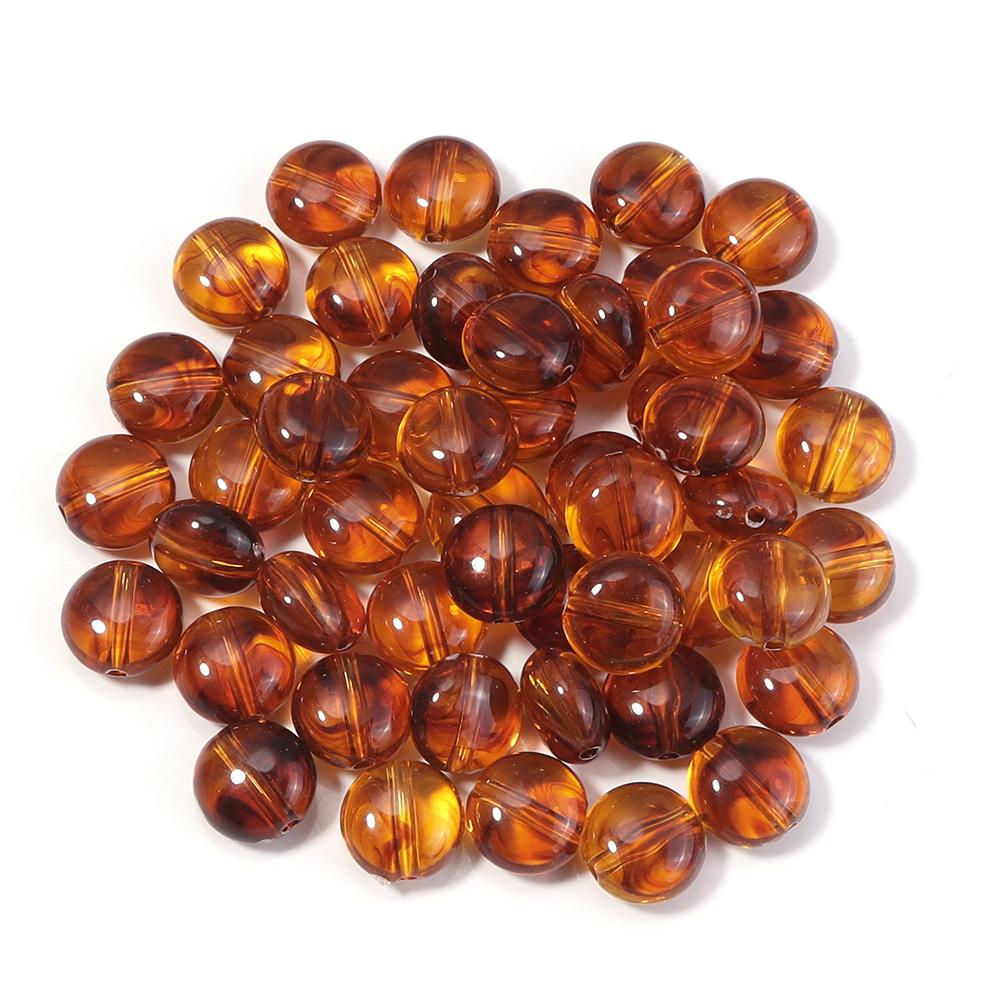 10-100pcs/lot Amber Color Acrylic Beads Oval Heart Pumpkin Shape Loose Spaced Beads For DIY Charms Bracelet Necklace Accessories