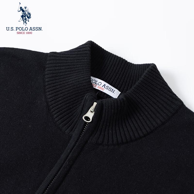 U.S. POLO ASSN. Men's Cotton Stand Collar Cardigan