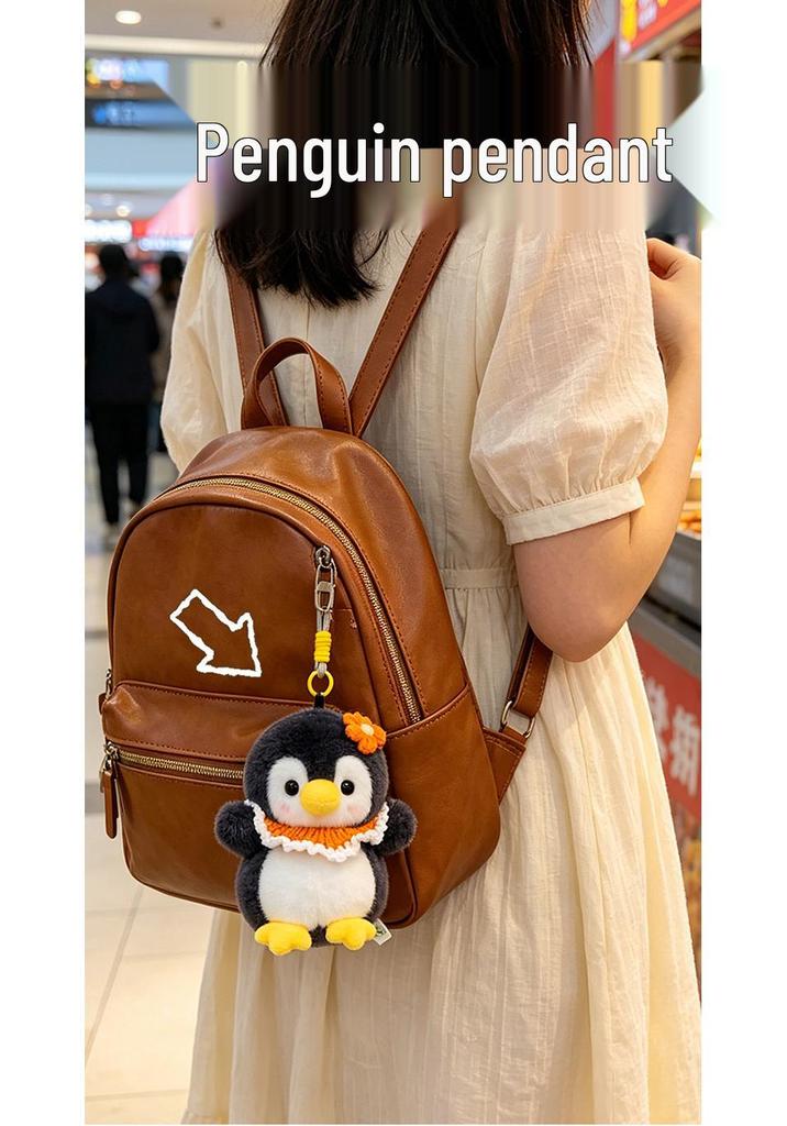 Spring Penguin Plush Toy: Soothing Doll Pillow, Keychain Pendant & Cloth Doll Figure for Girls