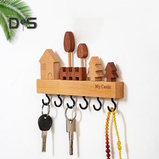 Nástěnný úložný stojan Háček na klíče Hladký okraj Bez otřepů Jednoduchá instalace Vstup Dekorace úložného stojanu na klíče
