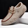 Autumn Men's Leather Casual Shoes  New Spring Fashion Man Loafers Outdoor Breathable Lace-up Low-top Flat Driving Shoes 48