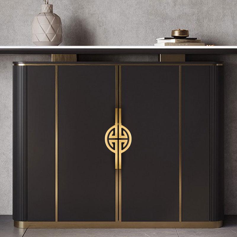Semicircular Furniture Cabinet Pair Mounted Door Handles High-Grade Brass Pull Wardrobes Cabinets Standing Cabinet Doors