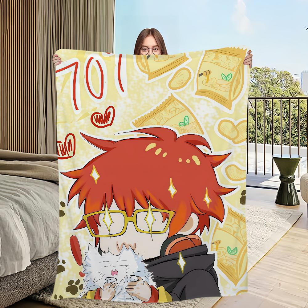 

Hot Game M-Mystic Messenger 707 Blanket Flannel warm comfort soft plush blanket For Picnic Beds Sofas Homes And Bedrooms 30x40in