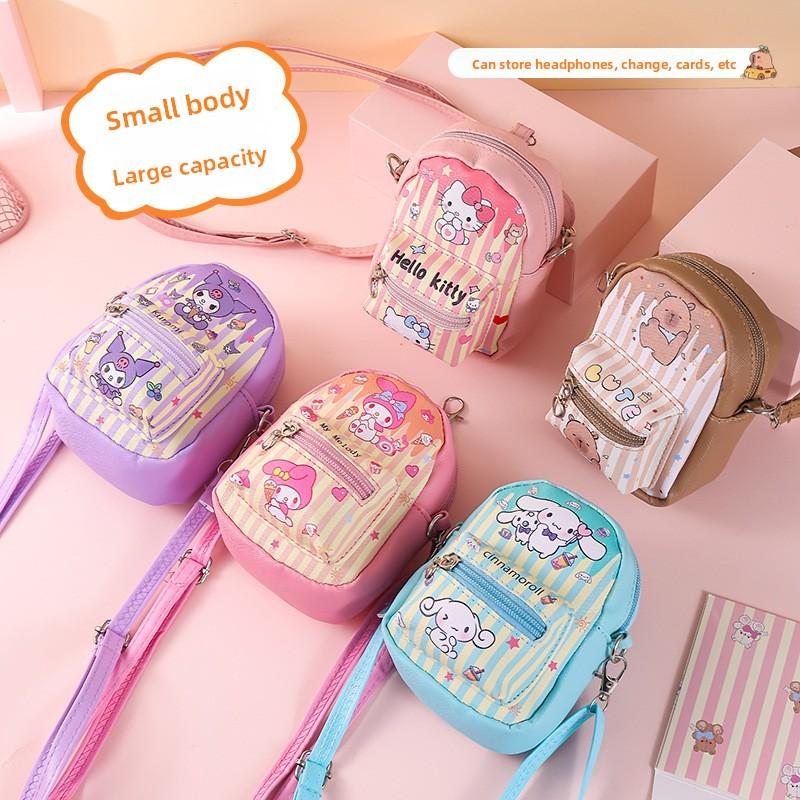 Pu Coin Purse With Zipper And Shoulder Strap For Girls And Teenagers